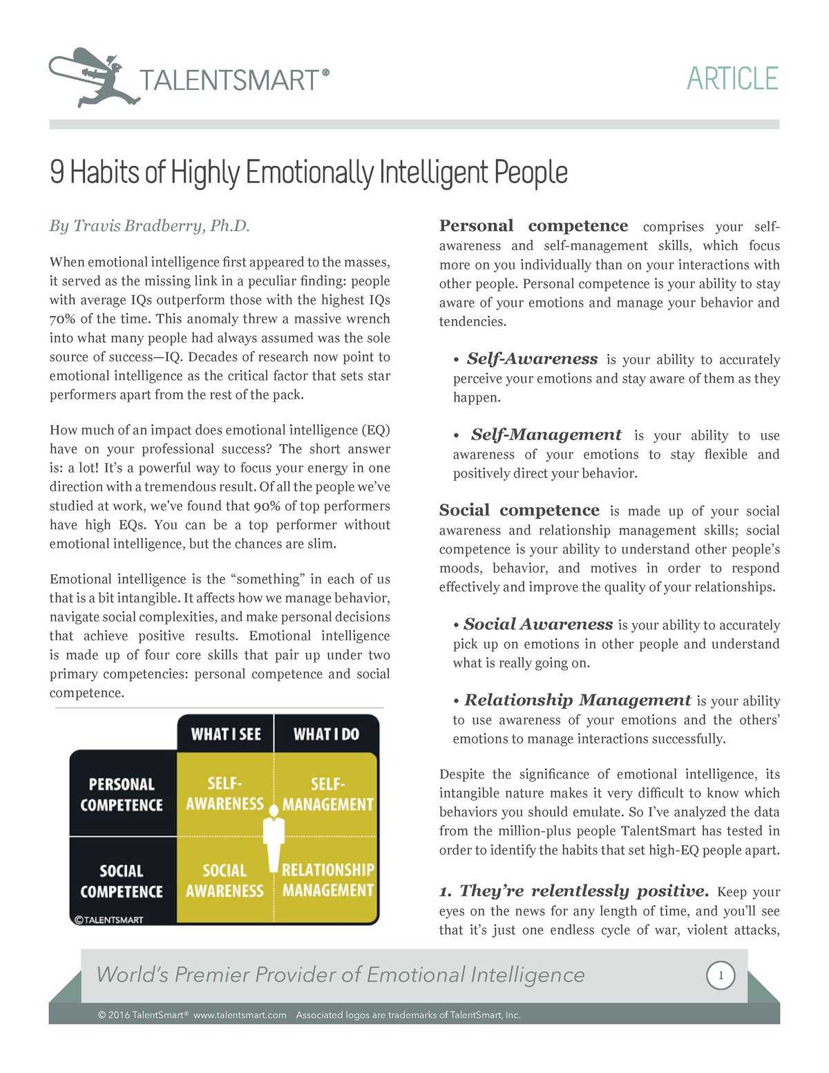 9 Habits Of Highly Emotionally Intelligent People - ARTICLE By Travis ...