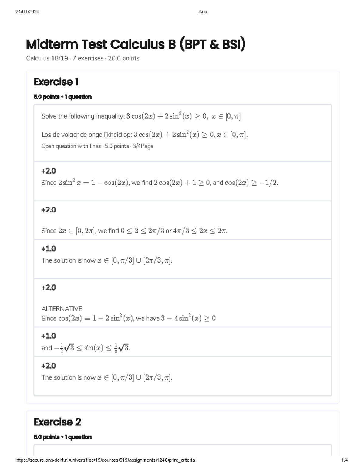 2WBB0 2018-10-01-Midterm-Version 2-Answer Model - Midterm Test Calculus ...