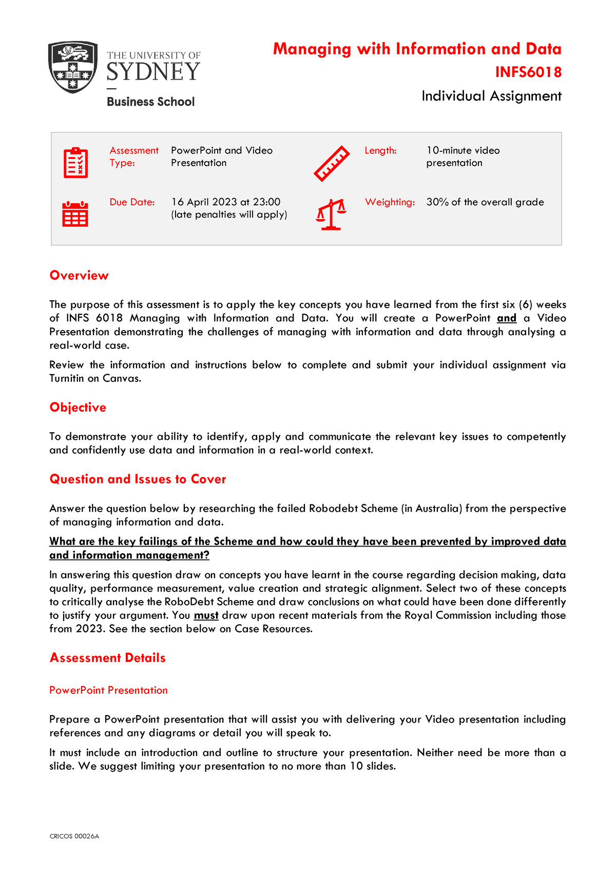 Case Analysis Individual Assignment 1 Updatedupload 2023 - INFS ...