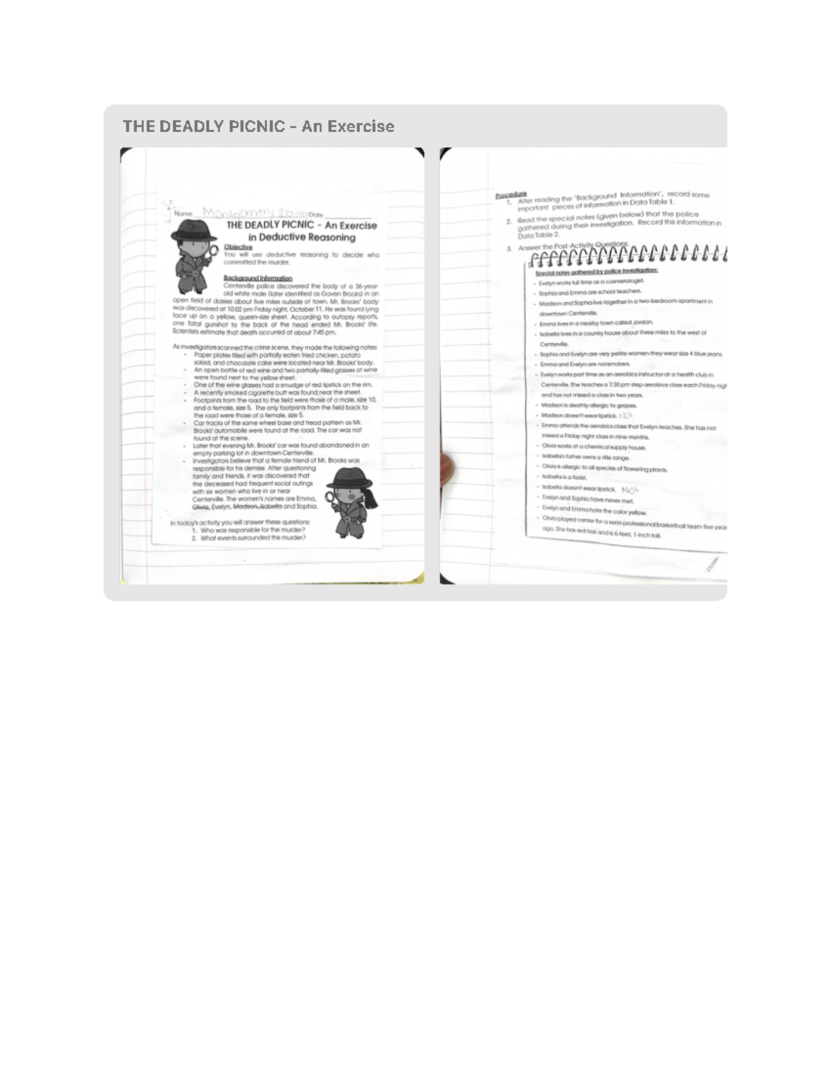 THE Deadly Picnic An Exercise THE DEADLY PICNIC An ExerciseTHE