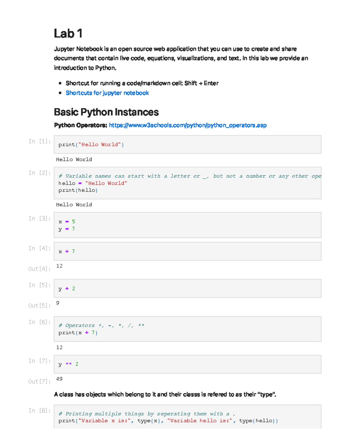 Lab 1 copy - lab 1 copy - L a b 1 Jupyter Notebook is an open source ...