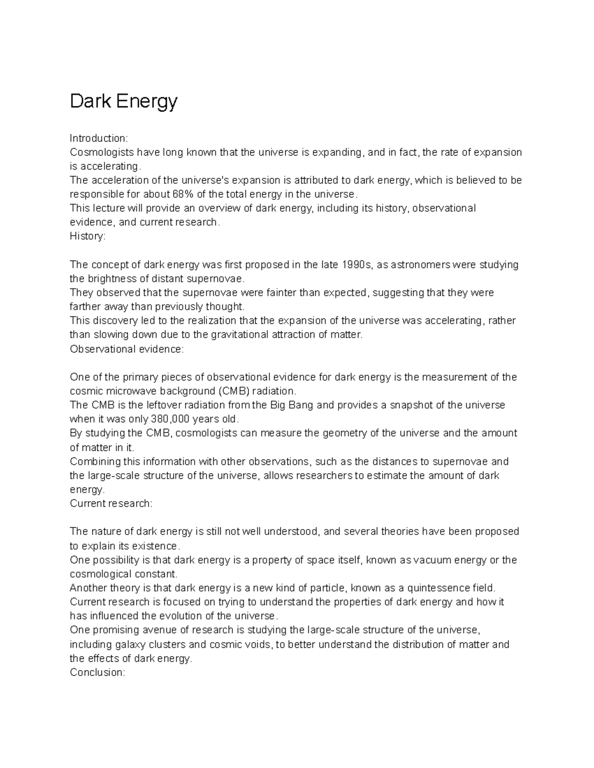 General physics iii phy 2040 lecture 52 dark energy dark energy
