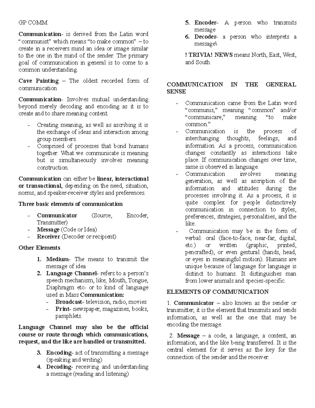 GP-COM-Reviewer - Reviewer - GP COMM Communication- is derived from the ...
