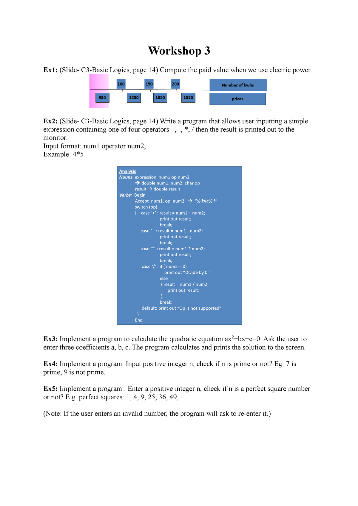 Workshop 3 - ,bmvg - Workshop 3 Ex1: (Slide- C3-Basic Logics, Page 14 ...