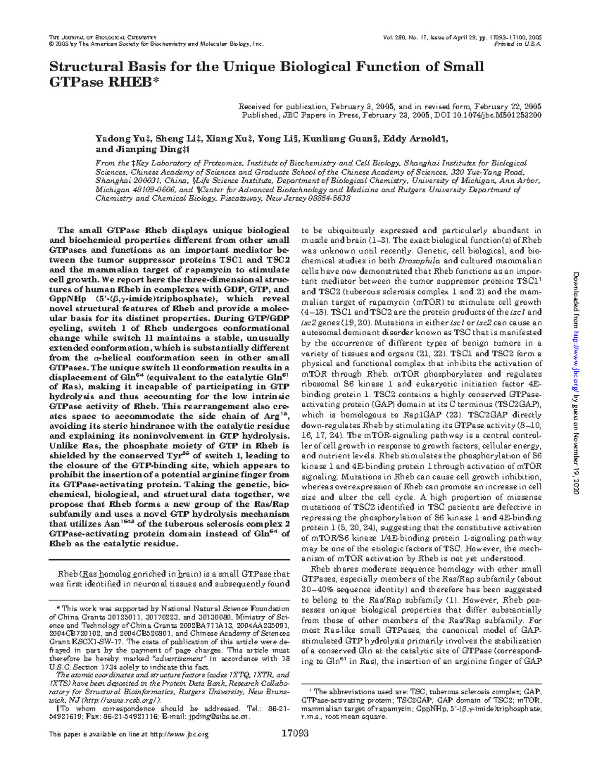 J.-Biol.-Chem.-2005-Yu-17093-100 - Structural Basis for the Unique ...