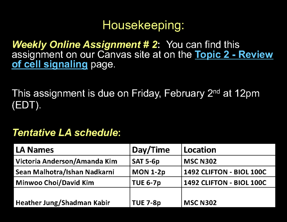 Lecture+5+Endocrinology+I - Housekeeping: Weekly Online Assignment # 2 ...