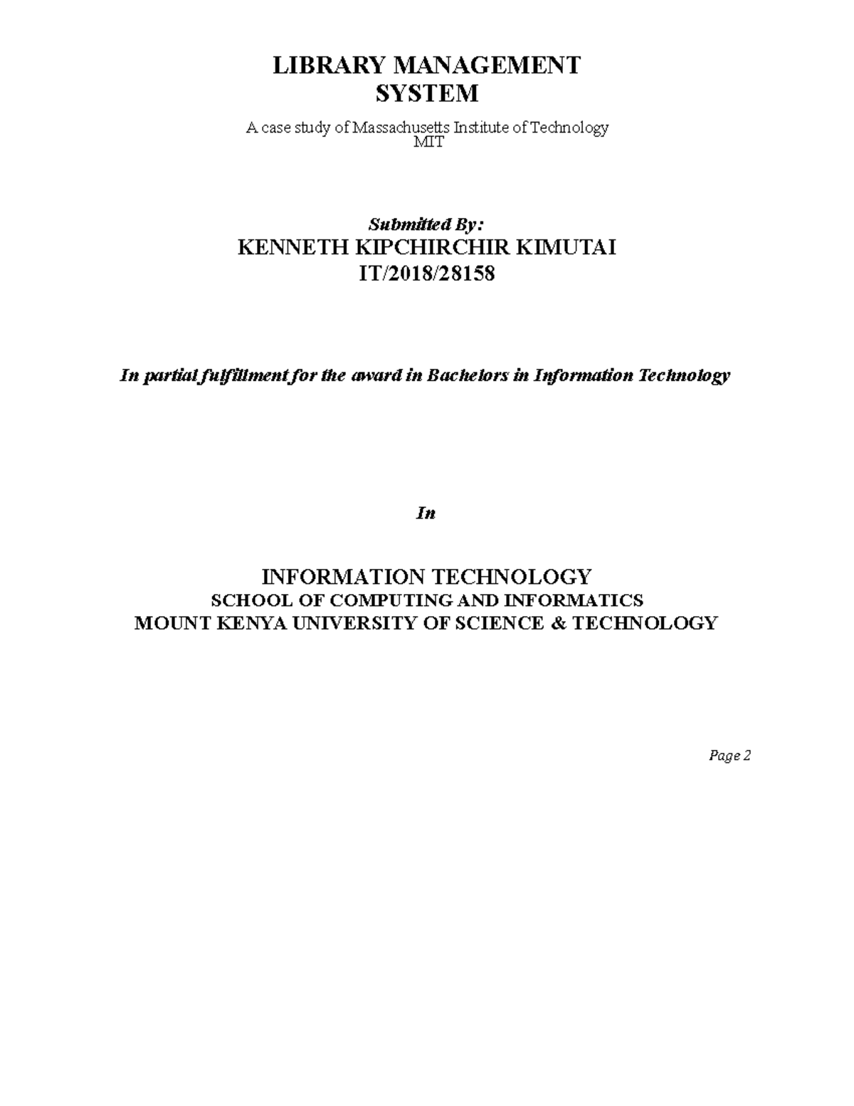 Library Management NEW - LIBRARY MANAGEMENT SYSTEM A case study of ...