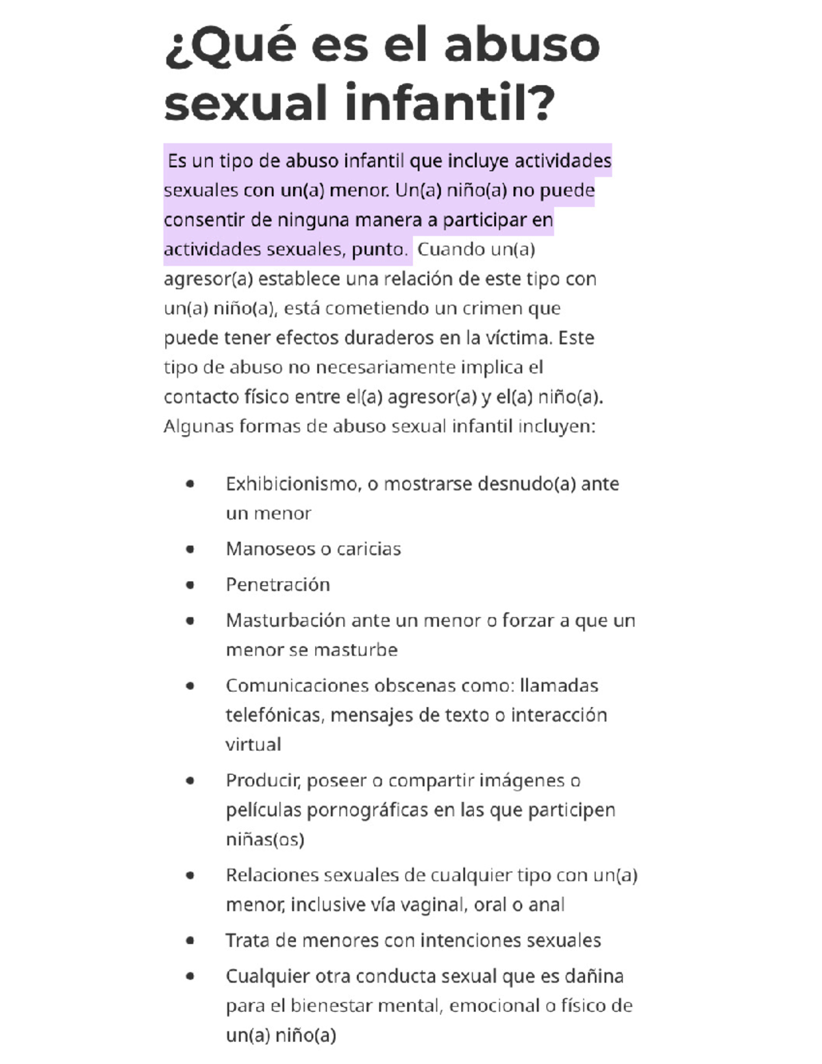 Abuso sexual infantil - Taller de Lectura, Redacción e Iniciación a la ...