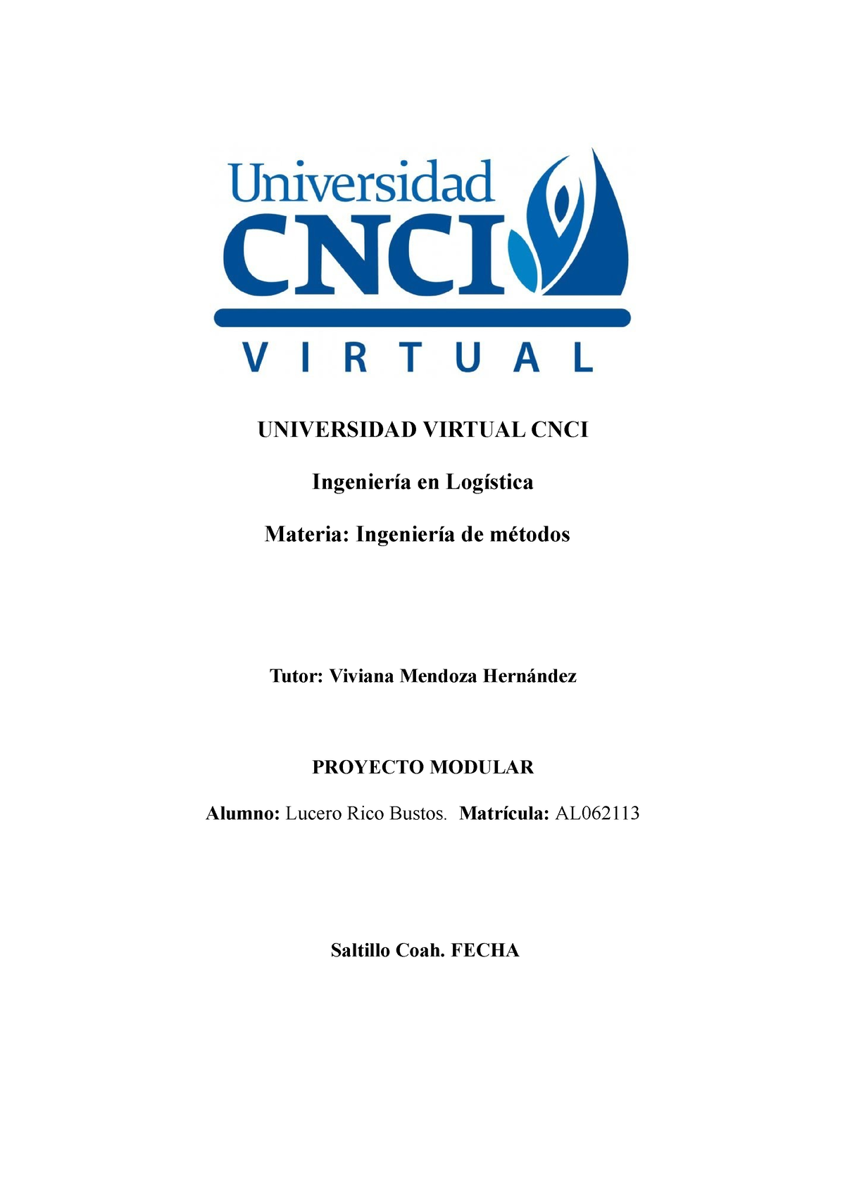 Proyecto Modular Im Universidad Virtual Cnci Ingeniería En Logística Materia Ingeniería De 9517