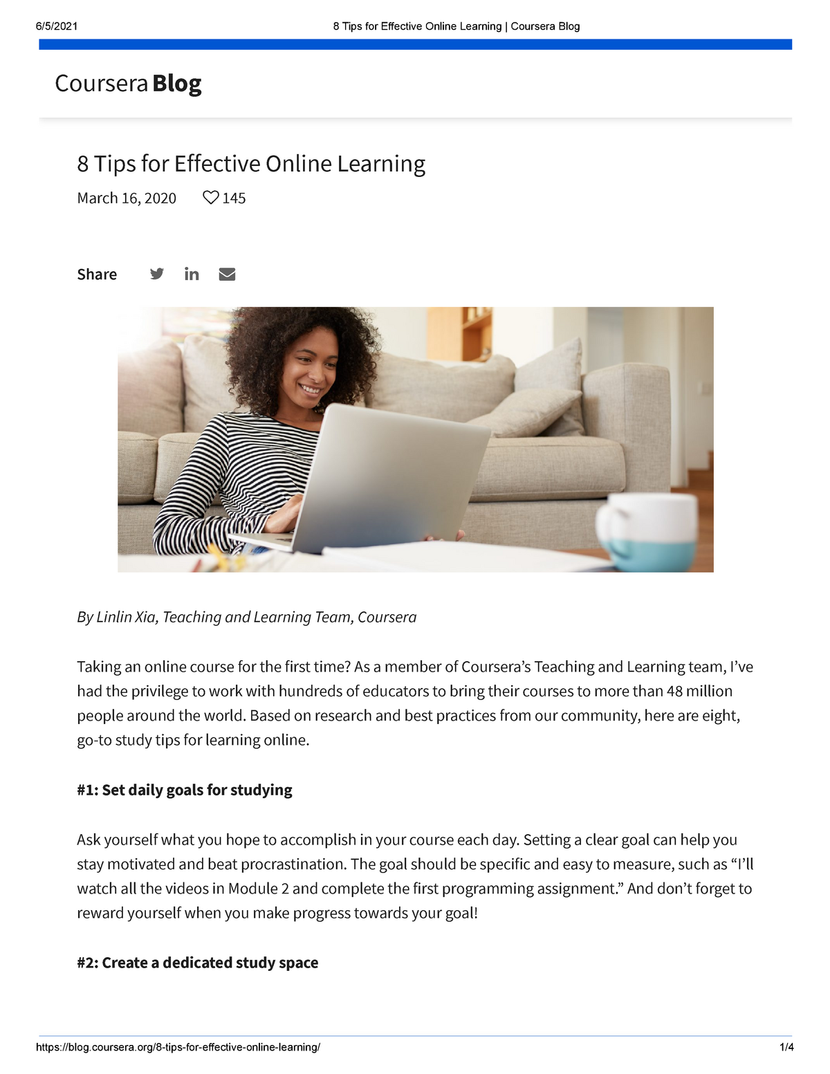 8 Tips For Effective Online Learning Coursera Blog - Based On Research ...