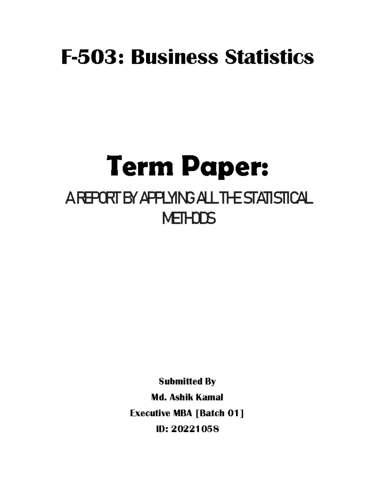 statistics term paper