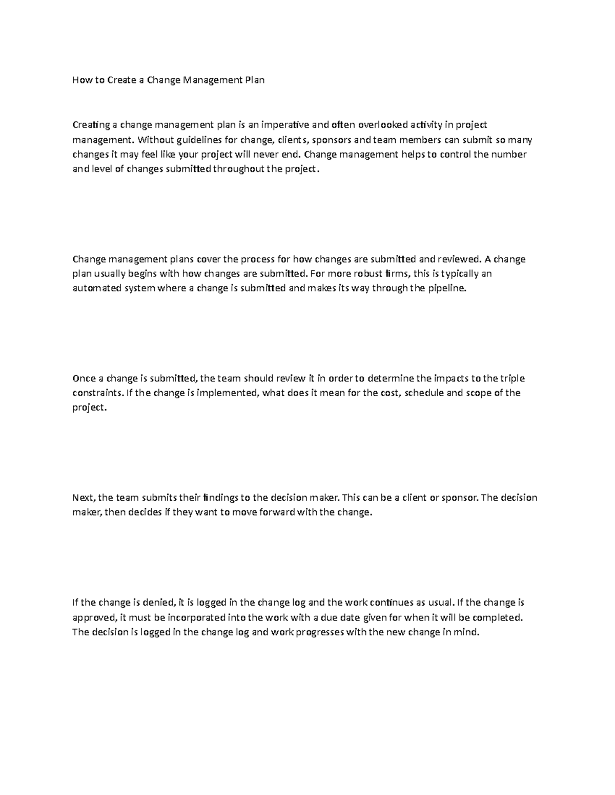 How to Create a Change Management Plan - How to Create a Change ...
