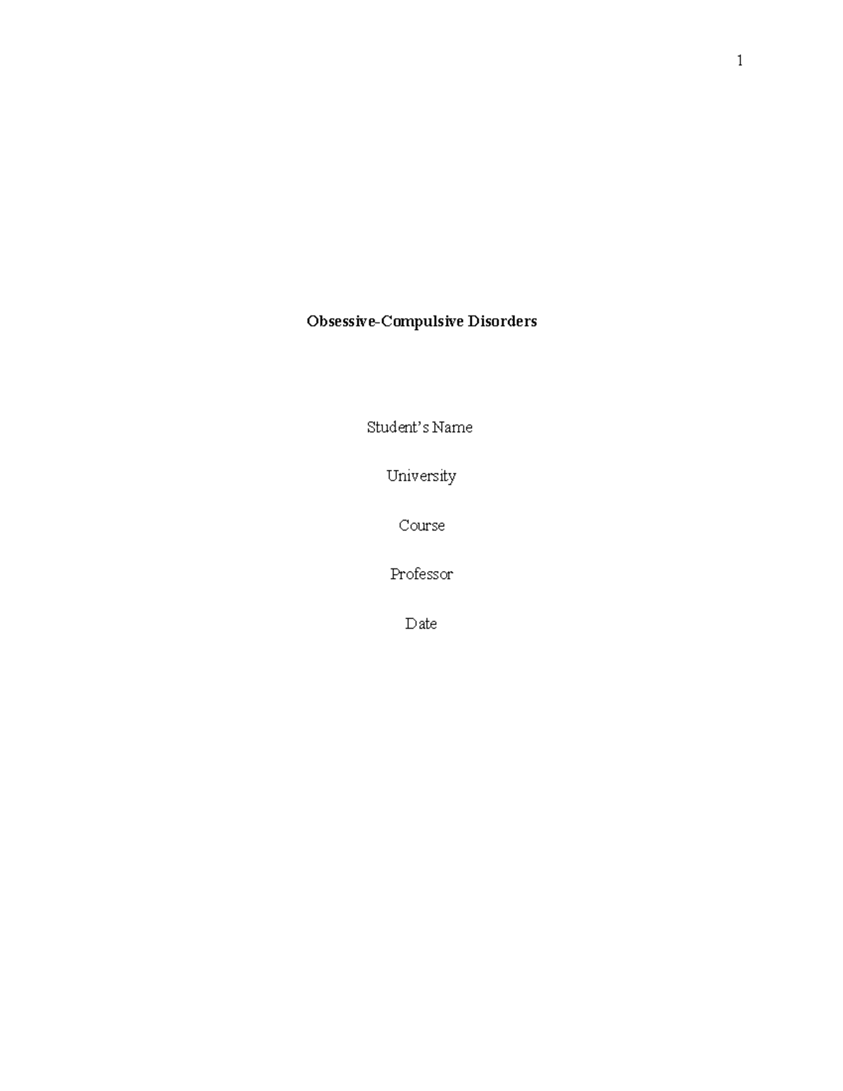 Week 5 discussion Psychology Obsessive - 1 Obsessive-Compulsive ...