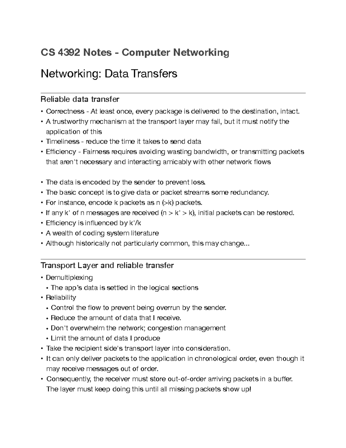 CS 4392 Class Notes - L11 - CS 4392 Notes - Computer Networking ...