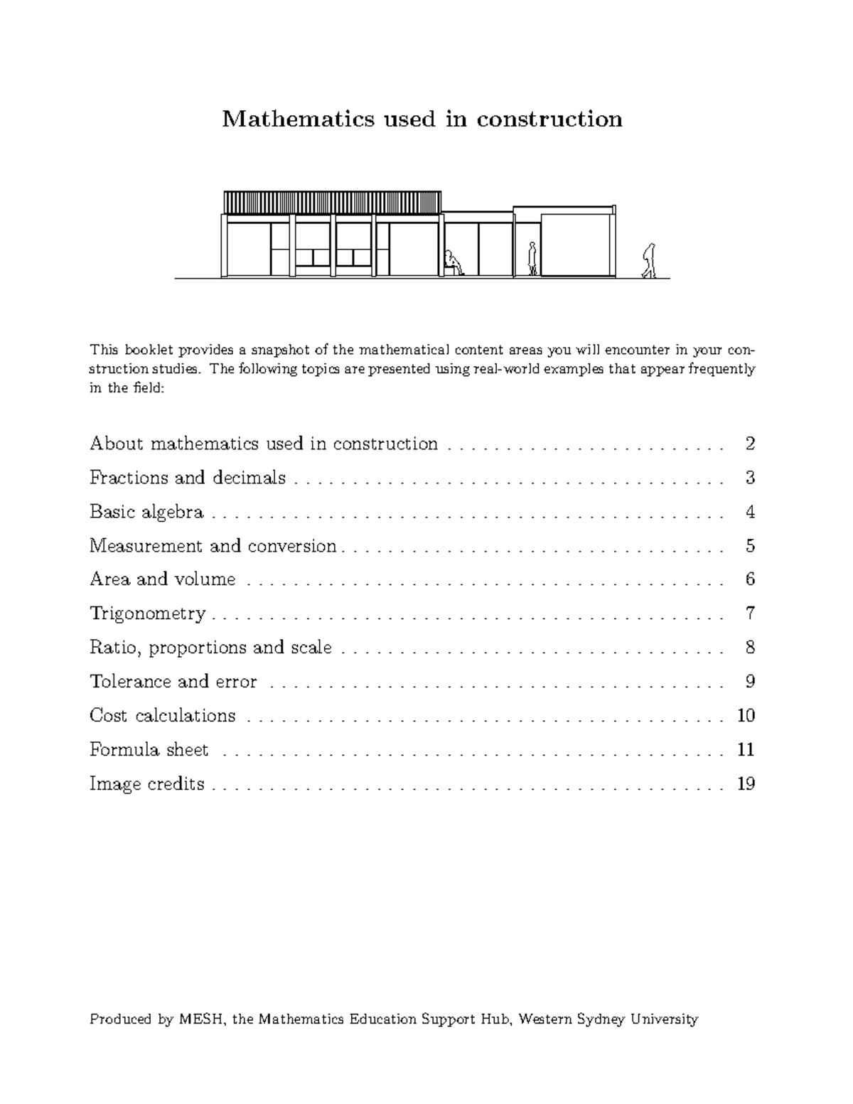 Construction Maths Booklet Mathematics used in construction This