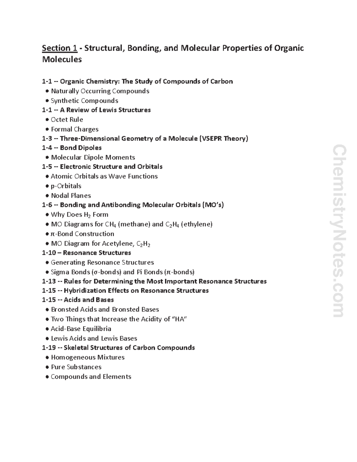 Section 1 Structural Bonding And Molecular Properties - Section 1 ...