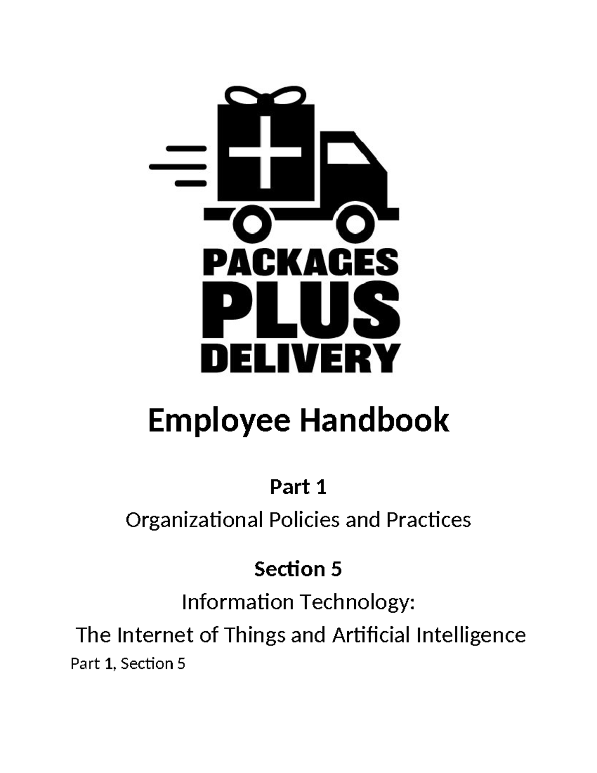 IT 272 Project Two Employee Handbook Template - Employee Handbook Part ...