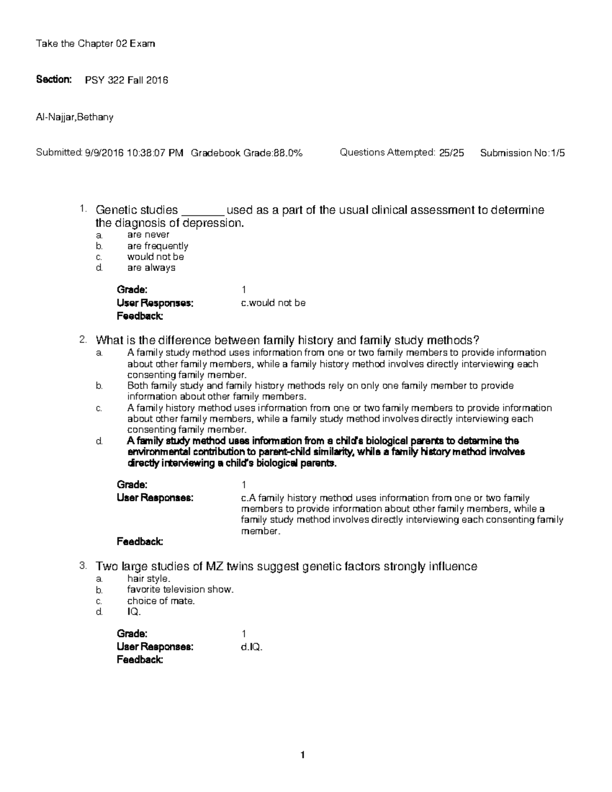 My Psych Lab - Abnormal Psych - Ch2 MPL 88% - Take The Chapter 02 Exam ...