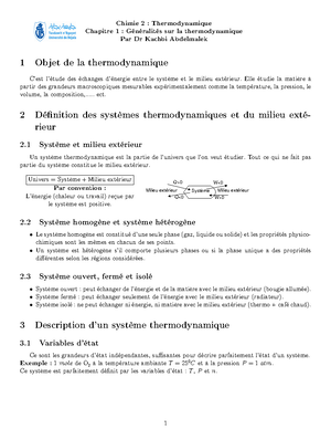 Résumé du chapitre III de chimie 2 - 1 1- Enthalpie standard de ...