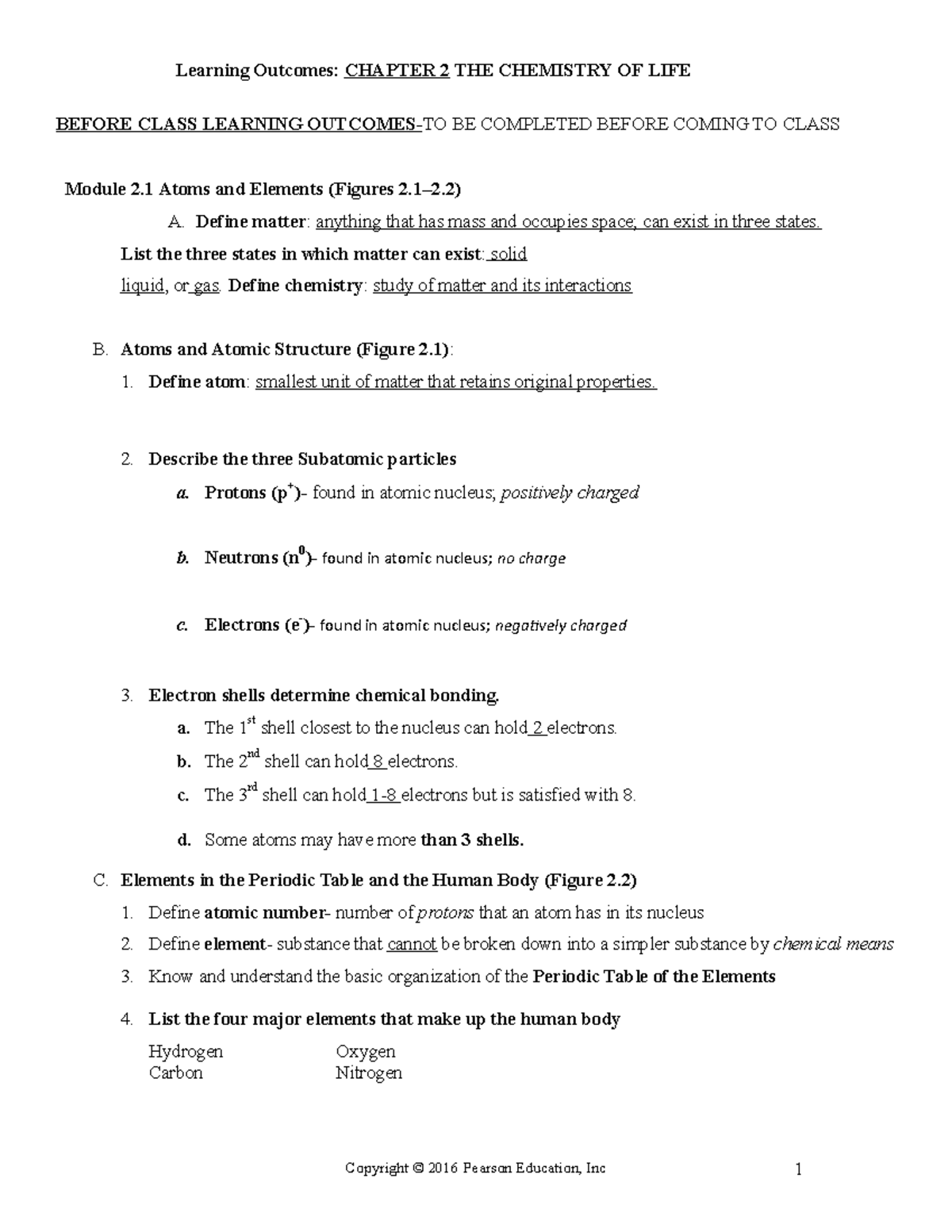 Chapter 2 Chemistry Of Life Biol2001c Uc Studocu