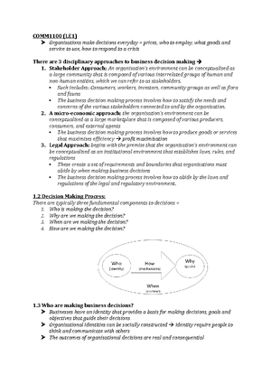 COMM1100 Course Outline 2022 Term 1 UNSW - UNSW Business School Course ...