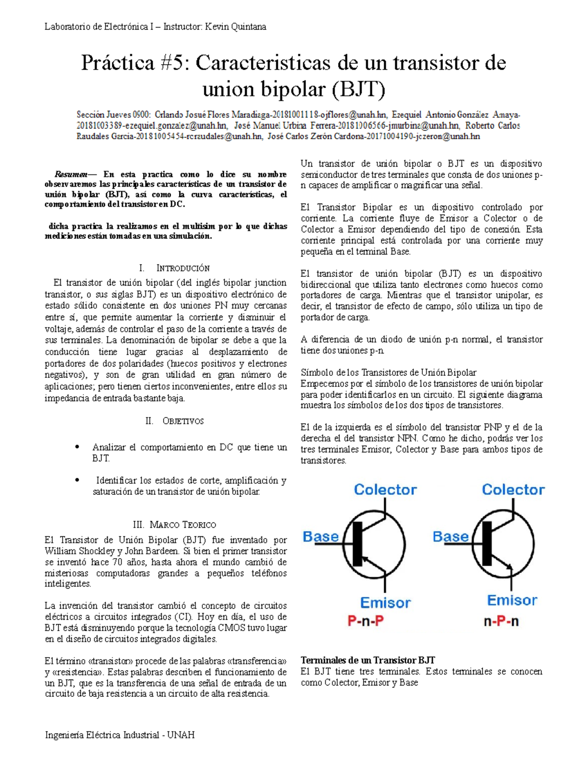 Bjt parte 2 Resumen— En esta practica como lo dice su nombre