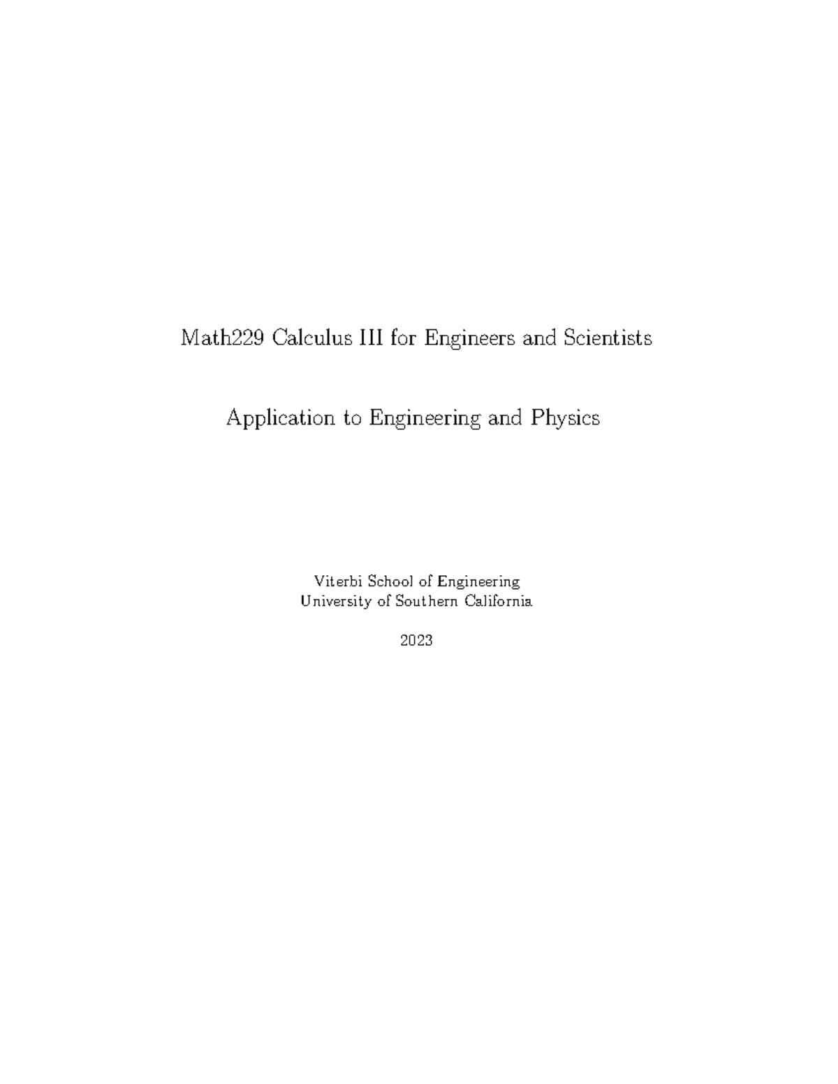 Engr problems - Math229 Calculus III for Engineers and Scientists ...