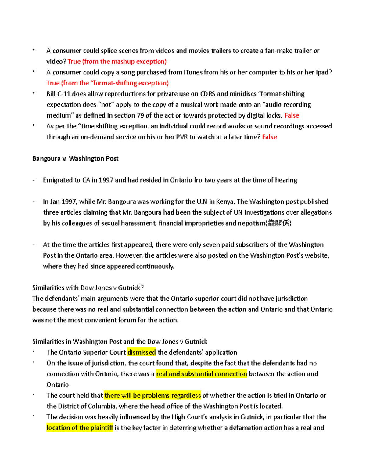 CCT206 Final - Summary Law, Technology And Culture - A consumer could ...