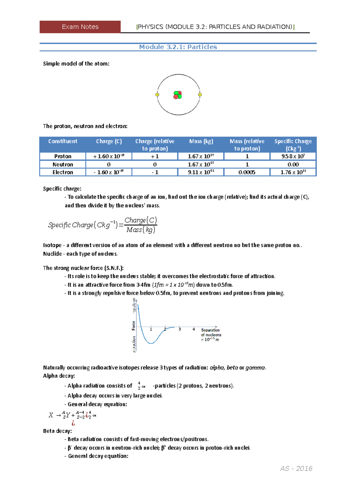 Mechanical Science Summary 1 - (MODULE 3: PARTICLES AND Exam Notes ...