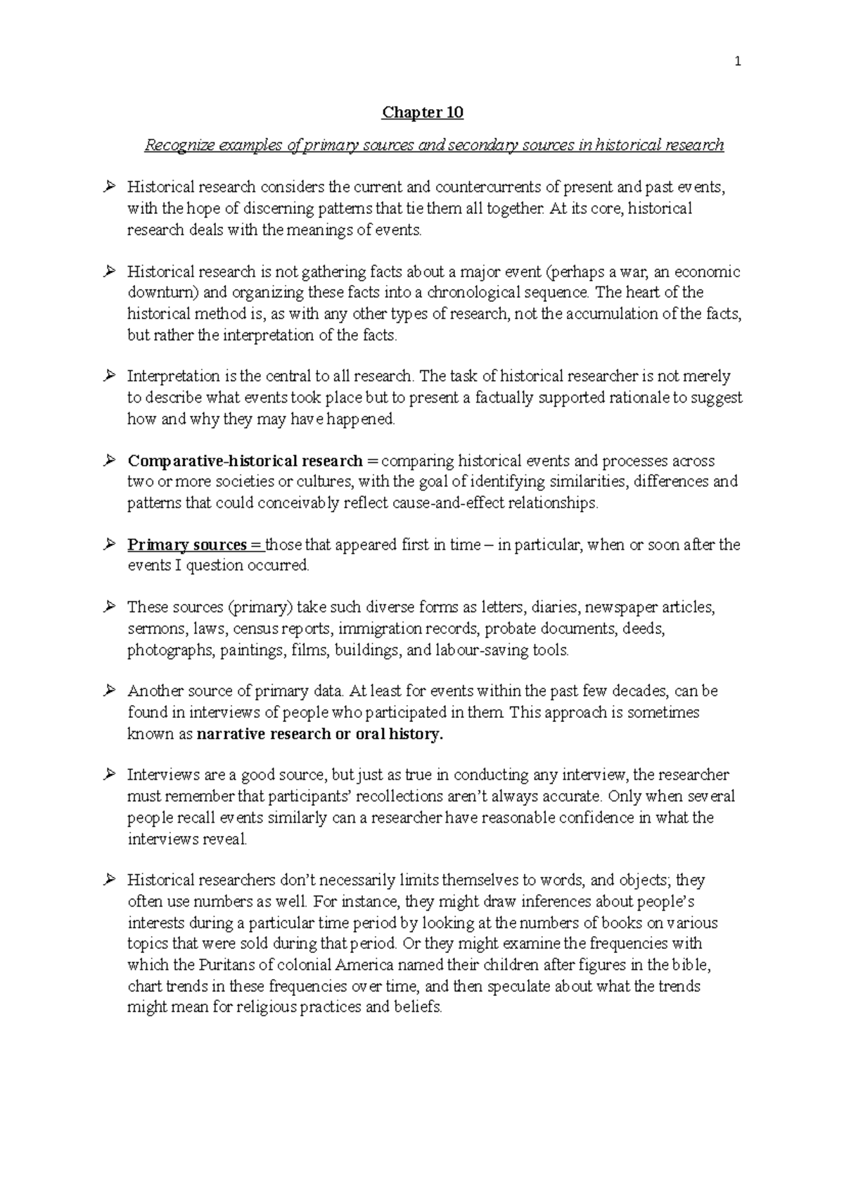 RES 210 - Exam - Chapter 10 - 1 Chapter 10 Recognize examples of ...