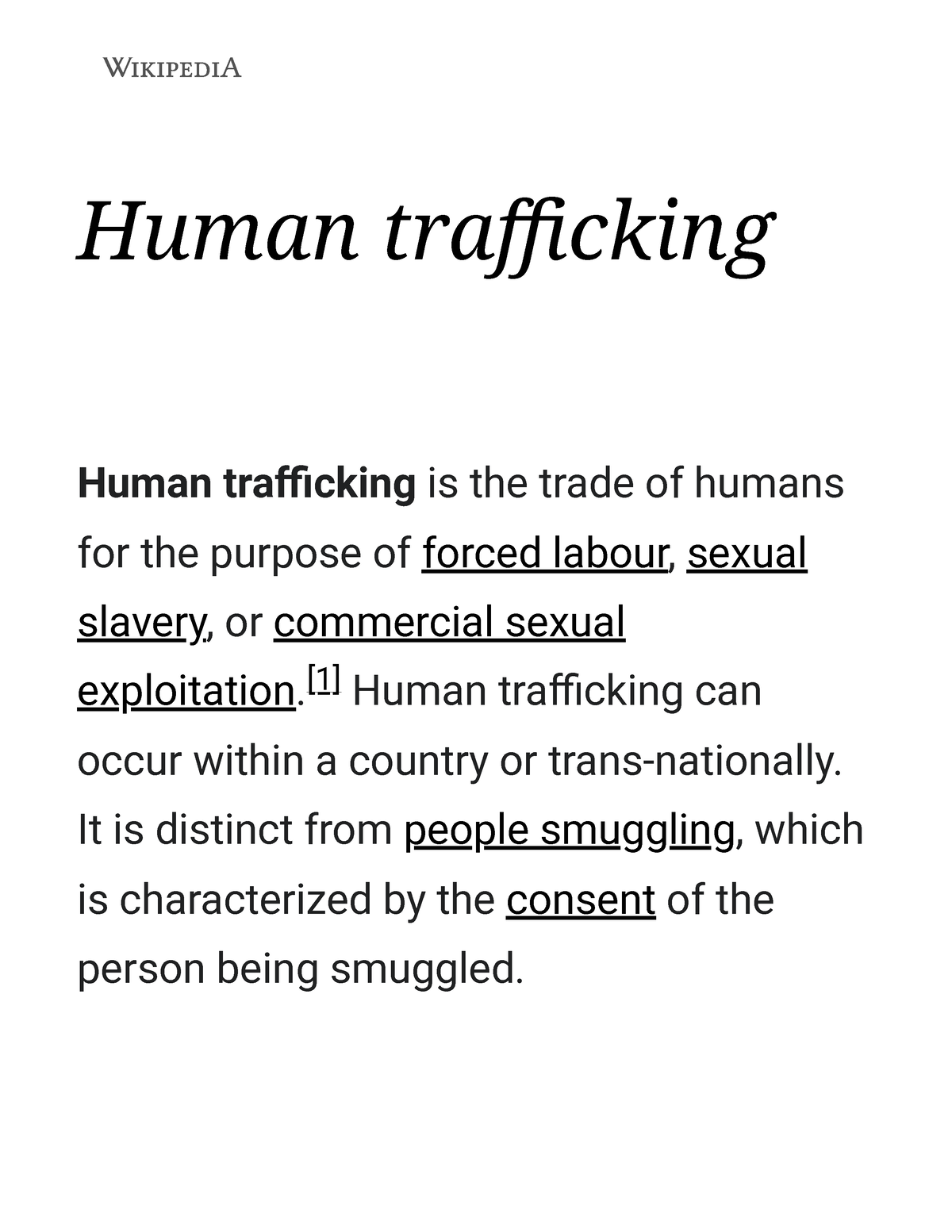 Human Trafficking - Wikipedia - Human Trafficking Human Trafficking Is ...