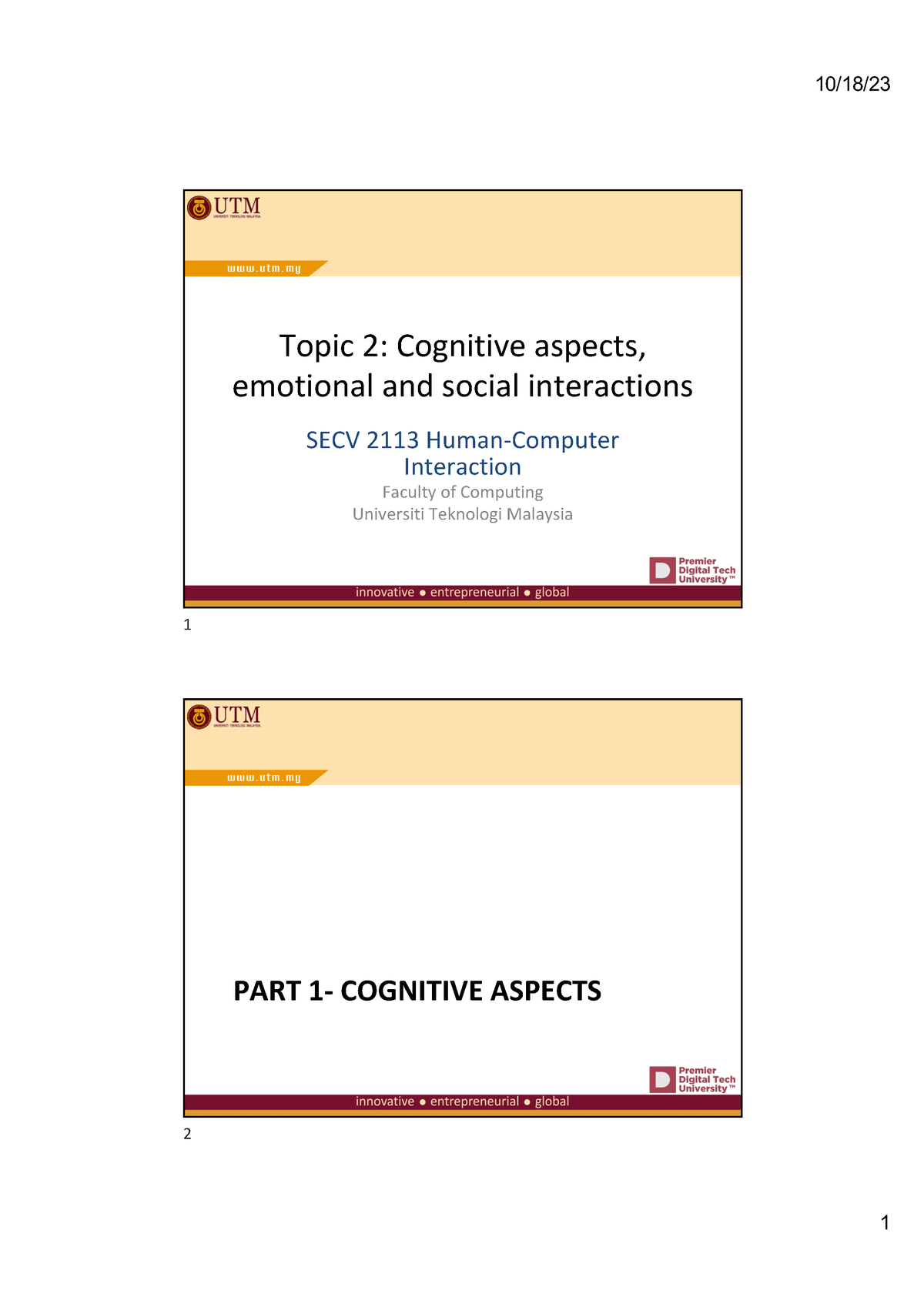 02ab Users - Cognition And Emotions - Topic 2: Cognitive Aspects ...