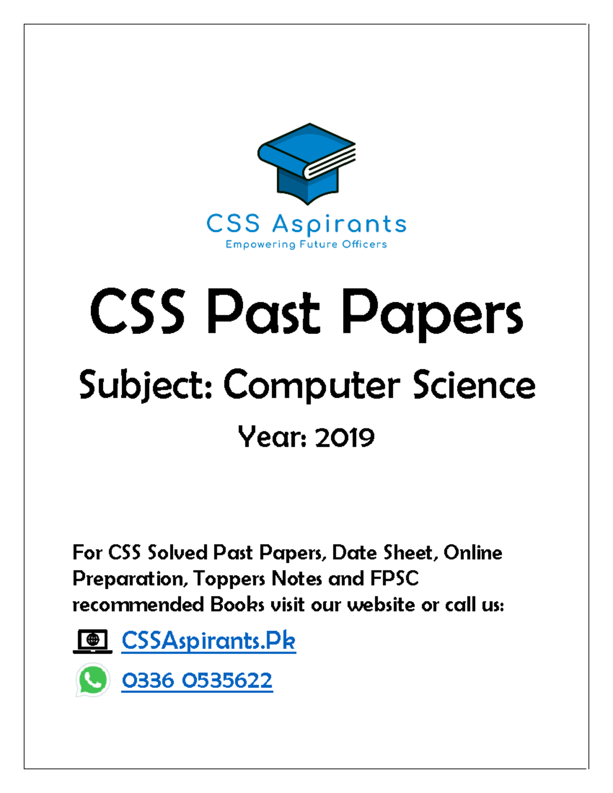 Computer-Science-2019 - CSS Past Papers Subject: Computer Science Year ...