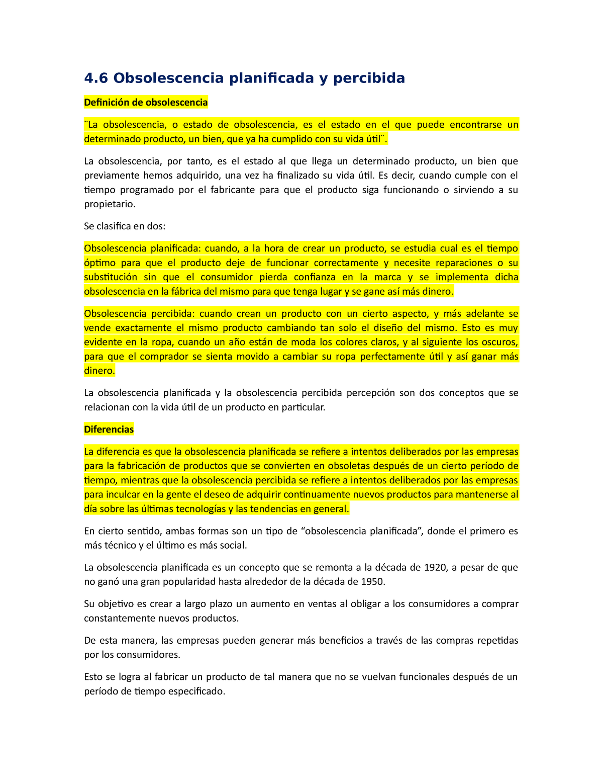 4.6 Obsolescencia - Apuntes Tema 4.6 - 4 Obsolescencia Planificada Y ...