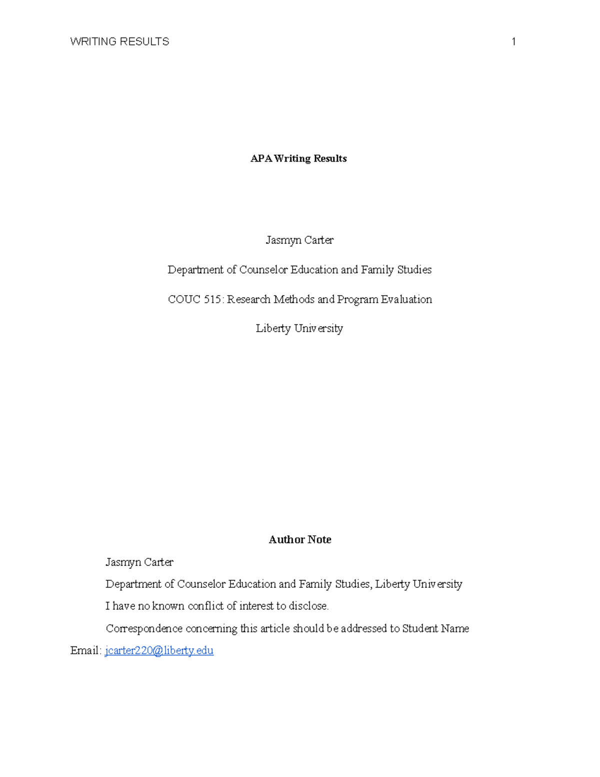 Apa writing results writing results 1 apa writing results jasmyn
