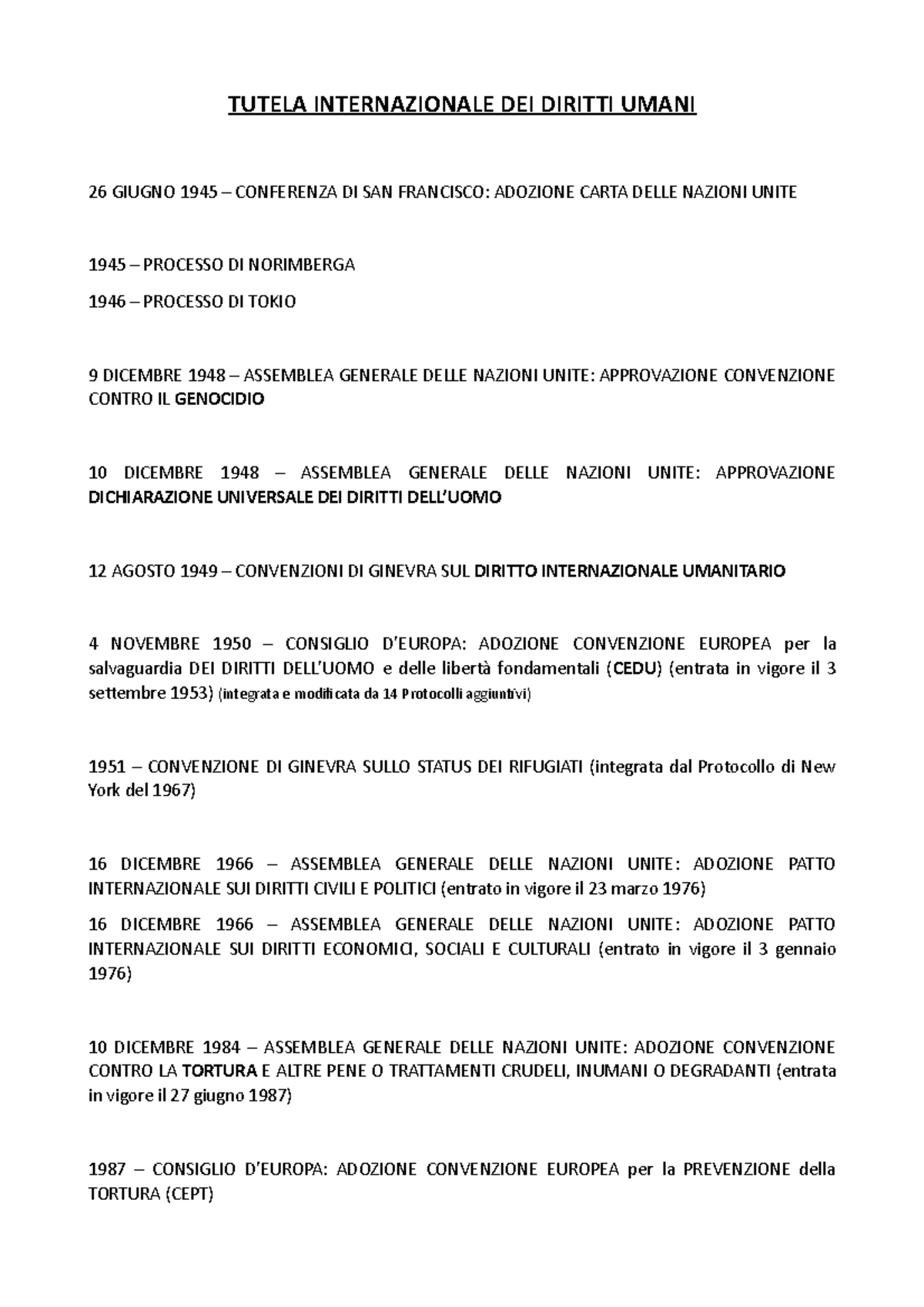 Date documenti - Tutela Internazionale DEI Diritti Umani - TUTELA ...