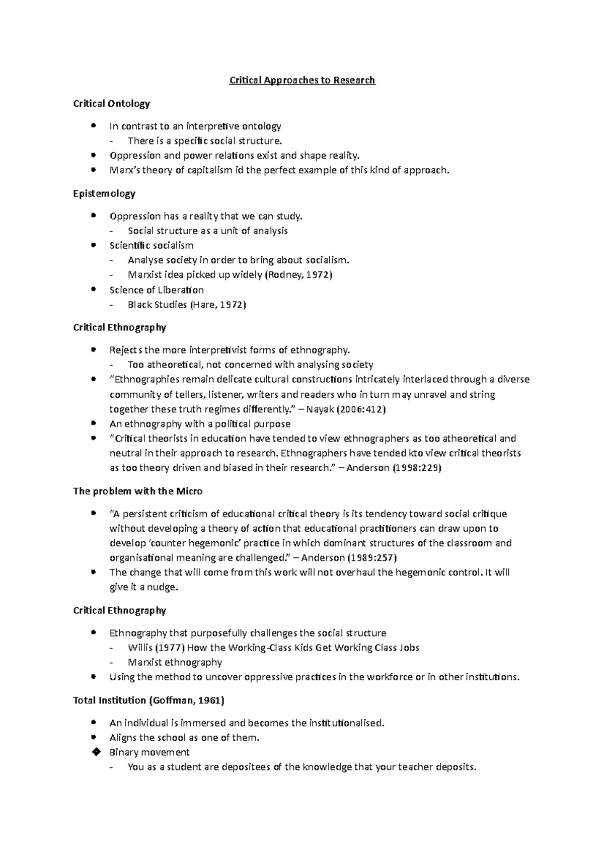 Critical Approaches To Research - Critical Approaches To Research 