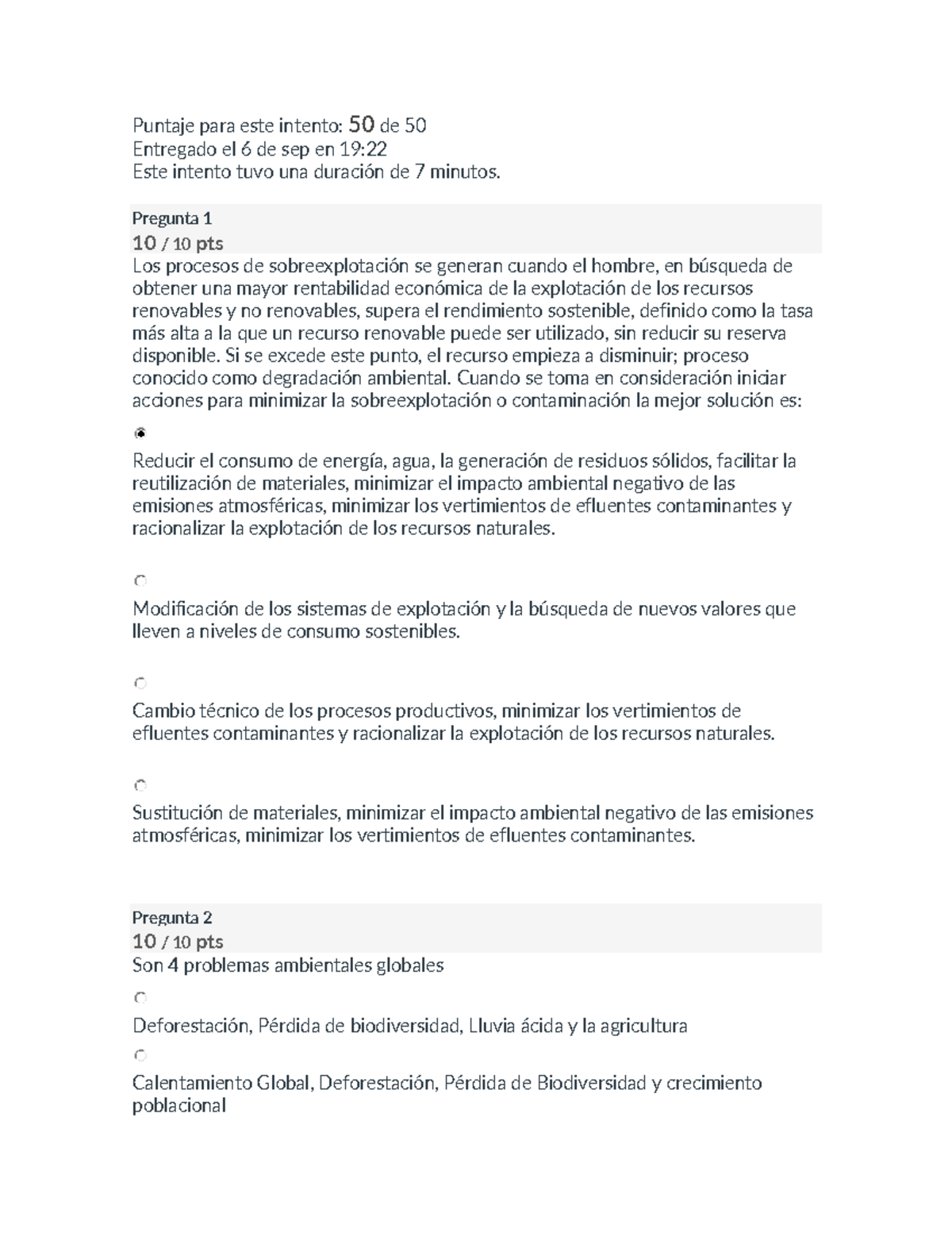 Actividad de puntos evaluables. Gerencia DE Desarrollo Sostenible ...