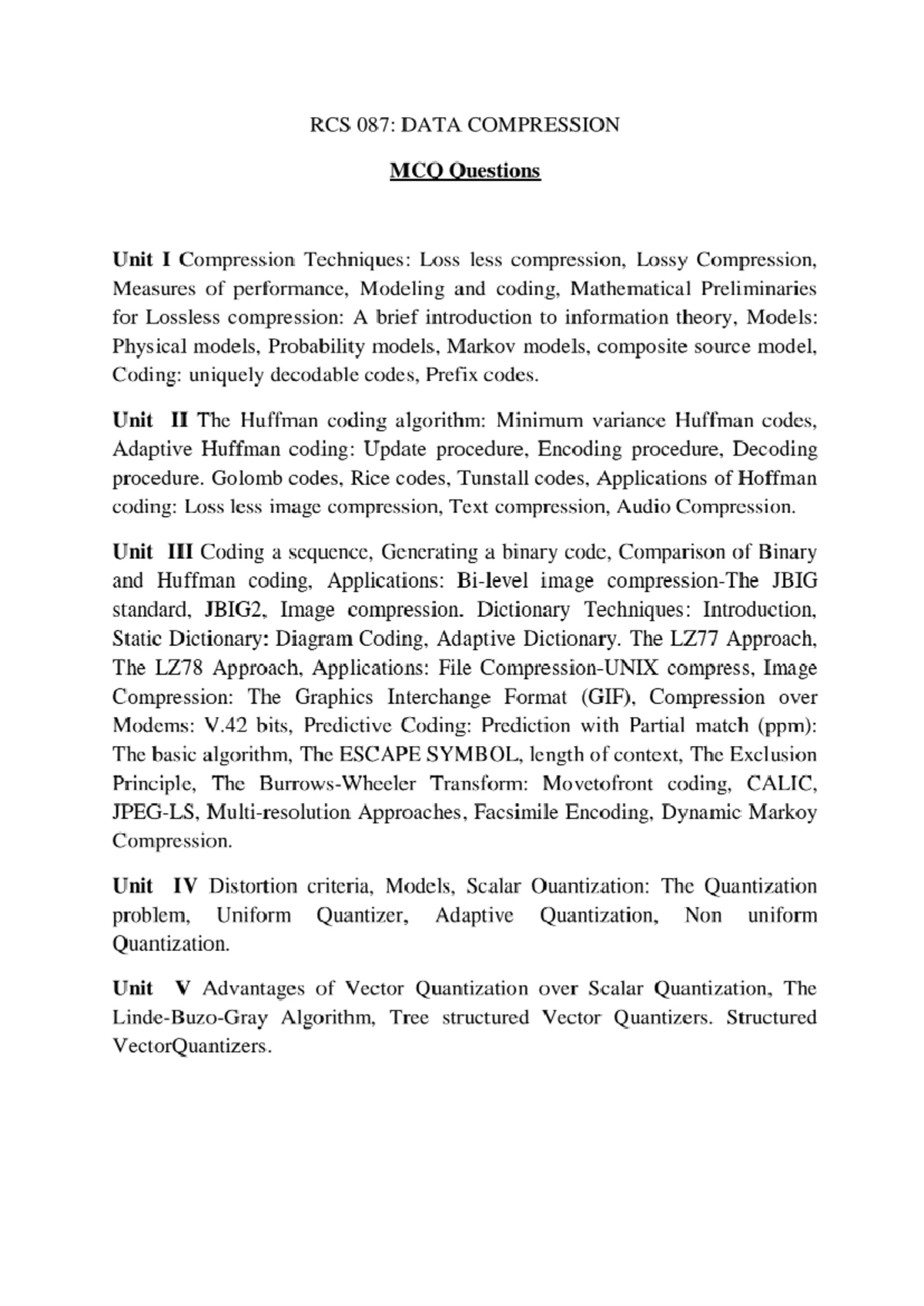 Module 2DCT - Data Compression - Studocu