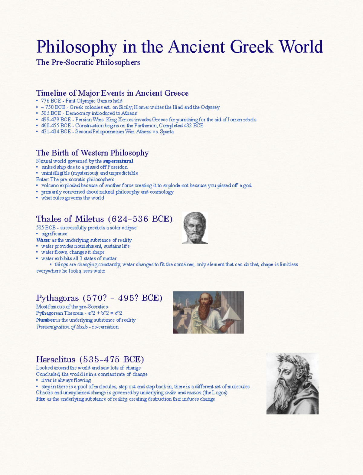 Pre-Socratic Philosopher’s - Philosophy In The Ancient Greek World The ...