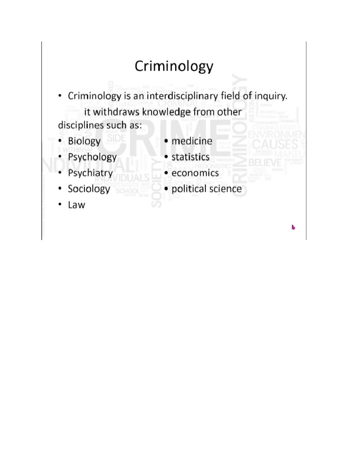 Intro-Crim-1 - Research - Elementary Education - Studocu