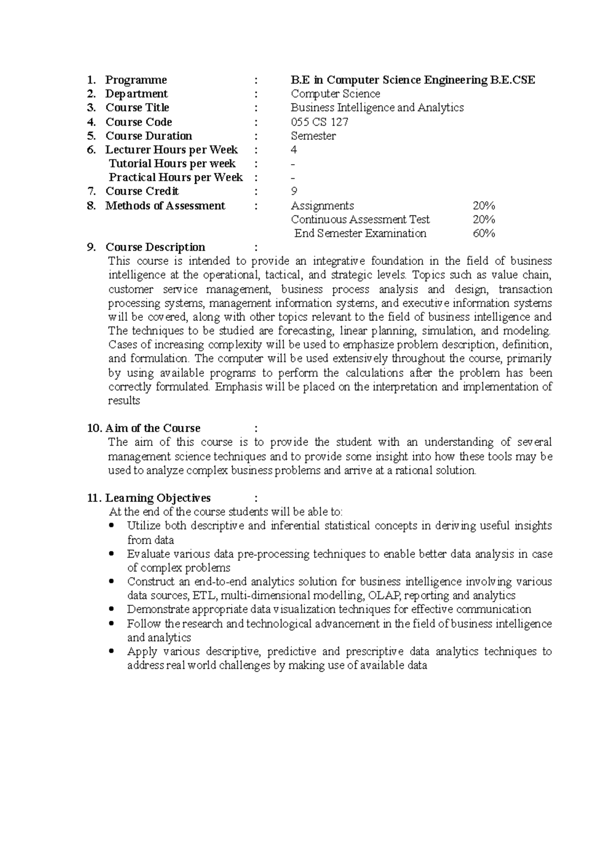 055 EE 127 - Syllabus - Programme : B In Computer Science Engineering B ...