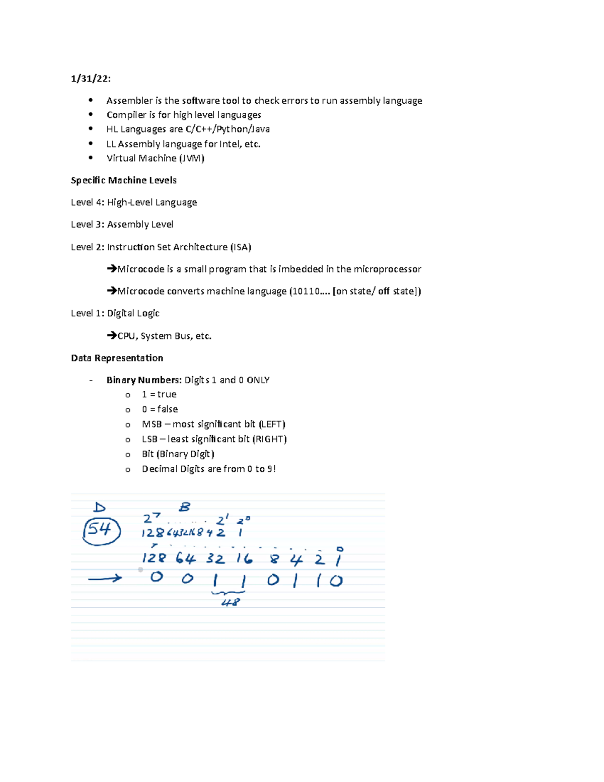 CMPE 102 #1 - Lecture notes 1 - 1/31/22: Assembler is the software tool ...