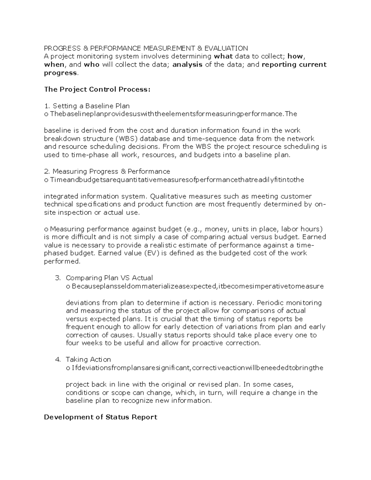 Progress & Performance Measurement & Evaluation - PROGRESS ...