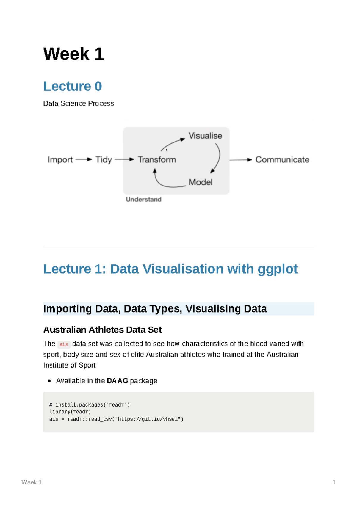 Data Visualisation - 3 key components: Input a data frame mapping ...