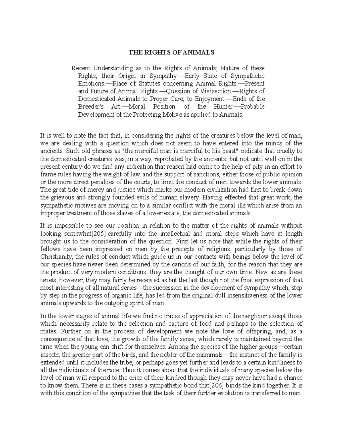 THE Rights OF Animals - Lecture notes 1-3 - THE RIGHTS OF ANIMALS ...