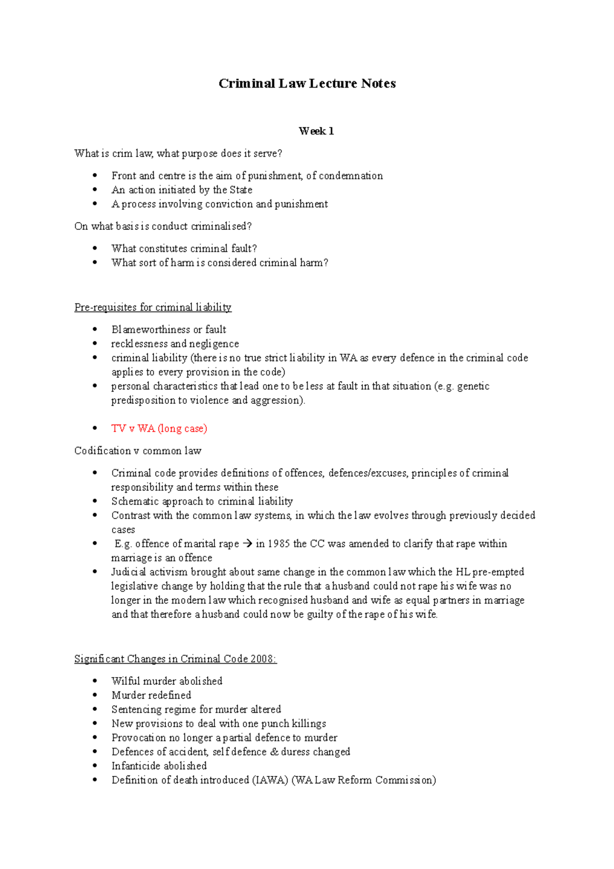 Criminal Law Lecture Notes - genetic predisposition to violence and ...