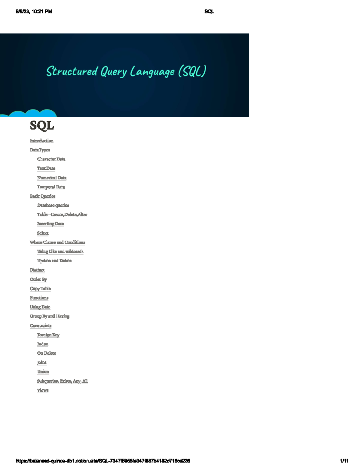 SQL DOQW - Computer Science - Studocu