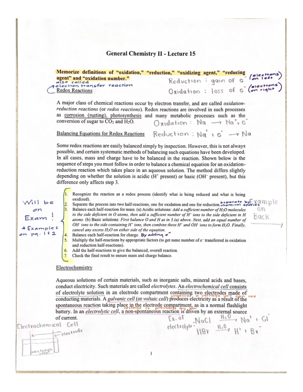 General Chemistry II - Lecture 15 - Redox Reactions Are Involved In ...