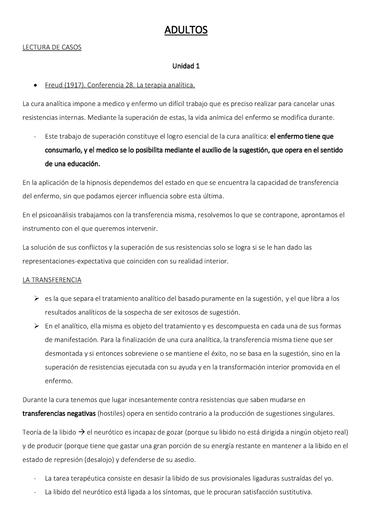 Resumen Practicos - Lectura DE Casos - ADULTOS LECTURA DE CASOS Unidad ...